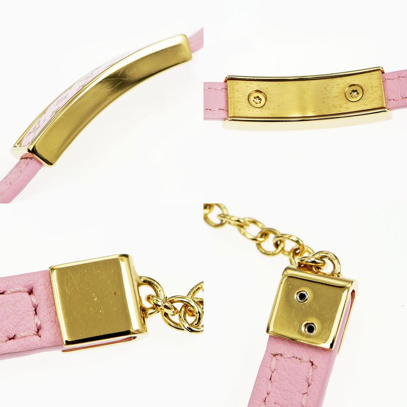 Louis Vuitton Bracelet Nanogram Enamel M8803z Pink Gdhardware Accessorie