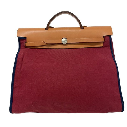 Hermes/ Herbag Zip MM 2-Way Shoulder Bag Leather Handbag Brown