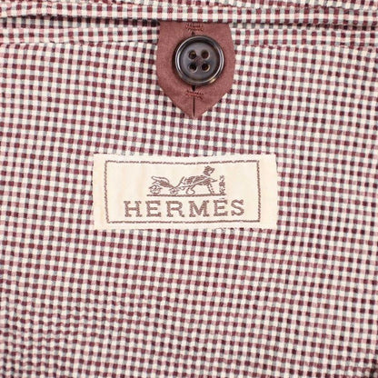 Hermes 18ss Checked Seersucker Tailored Jacket G19821 Brown 46