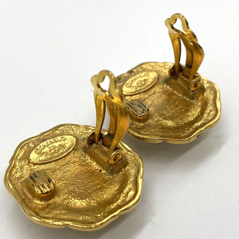 Chanel Earring Faux Pearl Gold Ladies