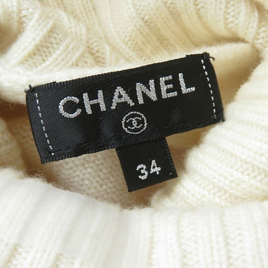 Chanel Cashmere Sweater LA Pausa Cruise Turtleneck Knit Top White 34