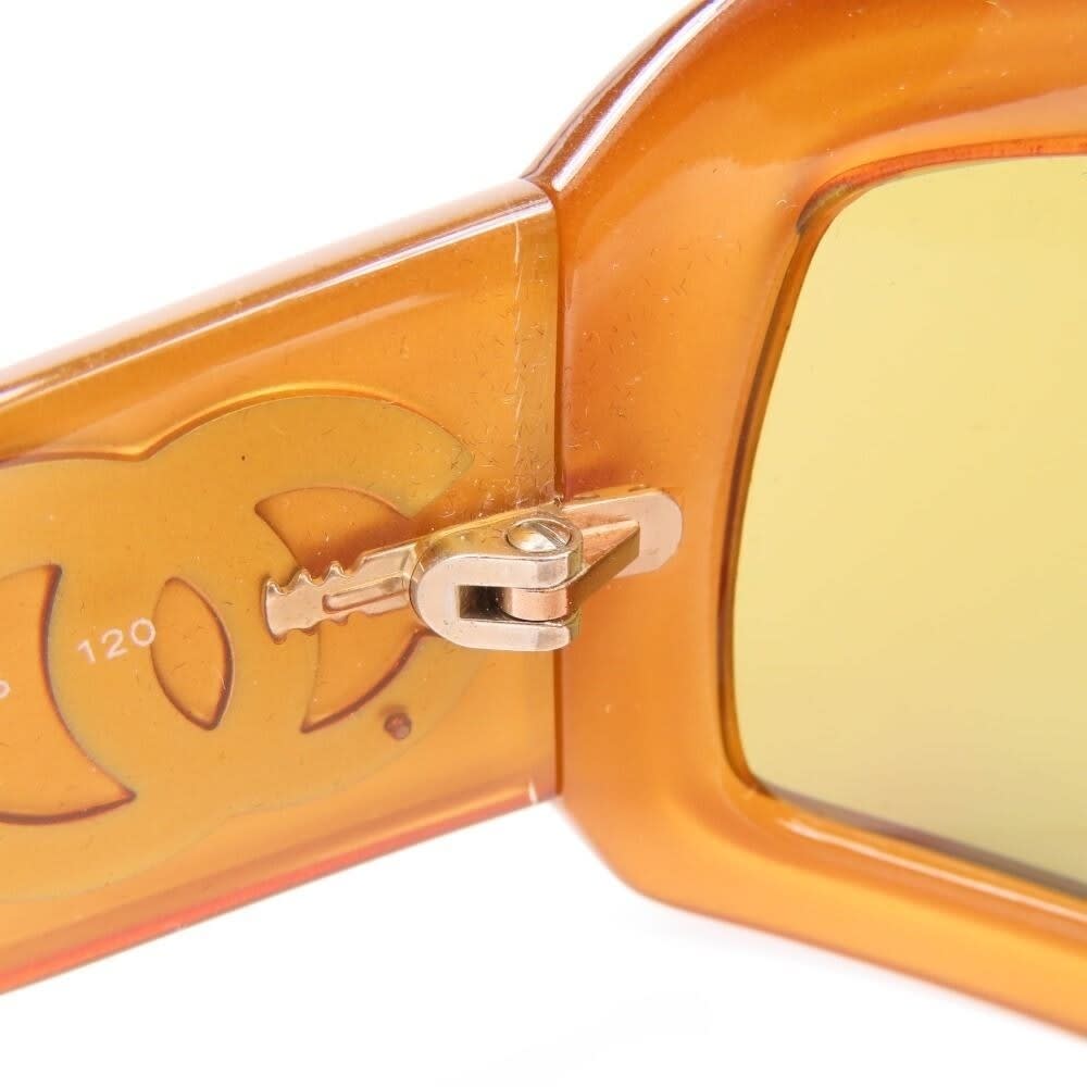Chanel CC Vintage Logo Mother of Pearl Sunglasses 6022-Q Brown Amber