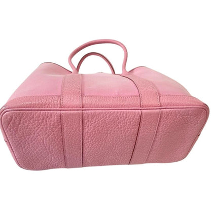 Hermes Garden Party TPM Toile Officier Vache Leather Tote Bag Pink Handbag