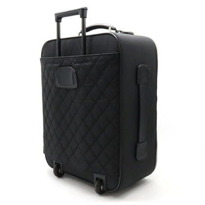 Chanel CC Quilted Nylon Luggage Carry-on Trolley Wheels Travel Bag