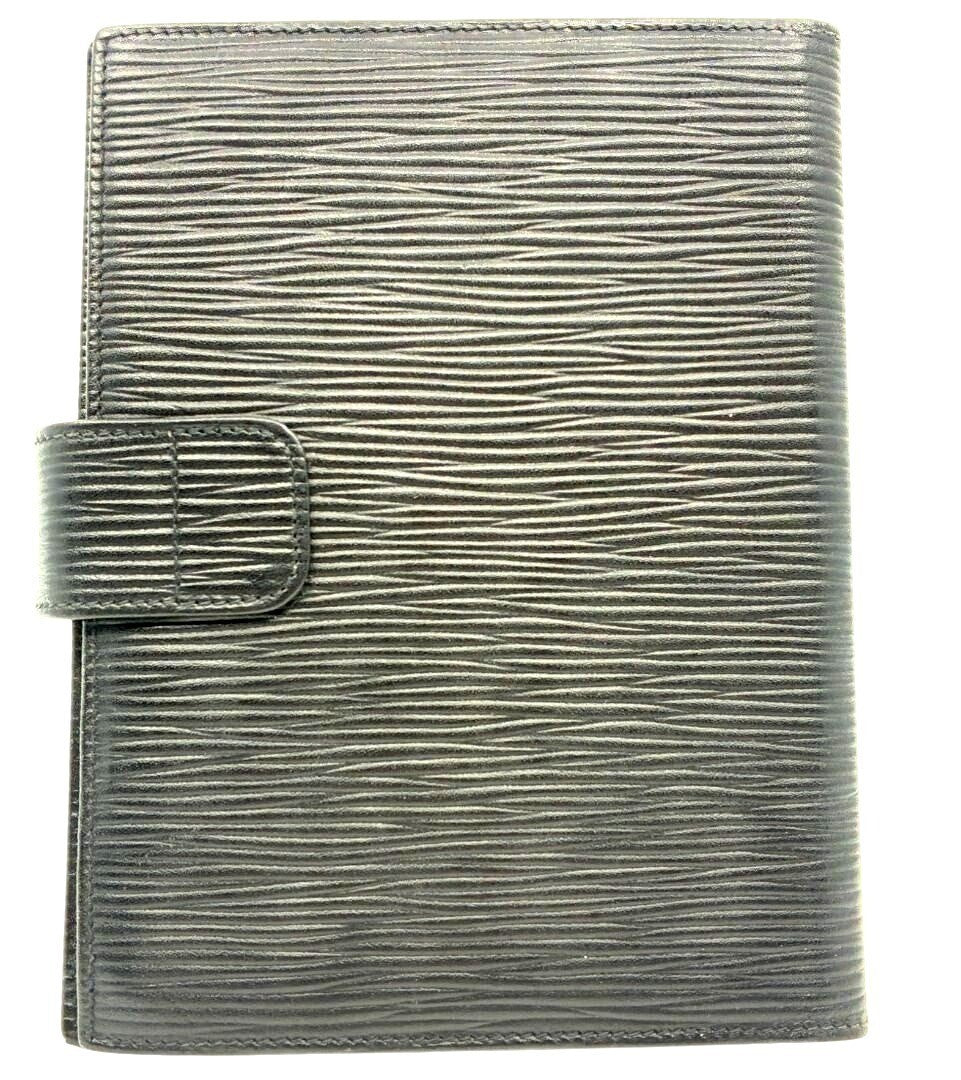 Fendi Epi Leather Agenda Pass Port Cover Case Notebook Black