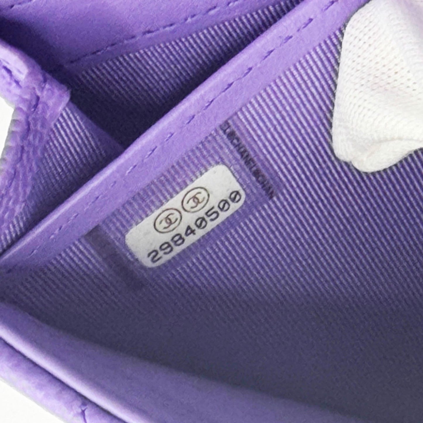 Rare Authentic Chanel CC Timeless Caviar Flap Wallet Chain Purse Purple Bag