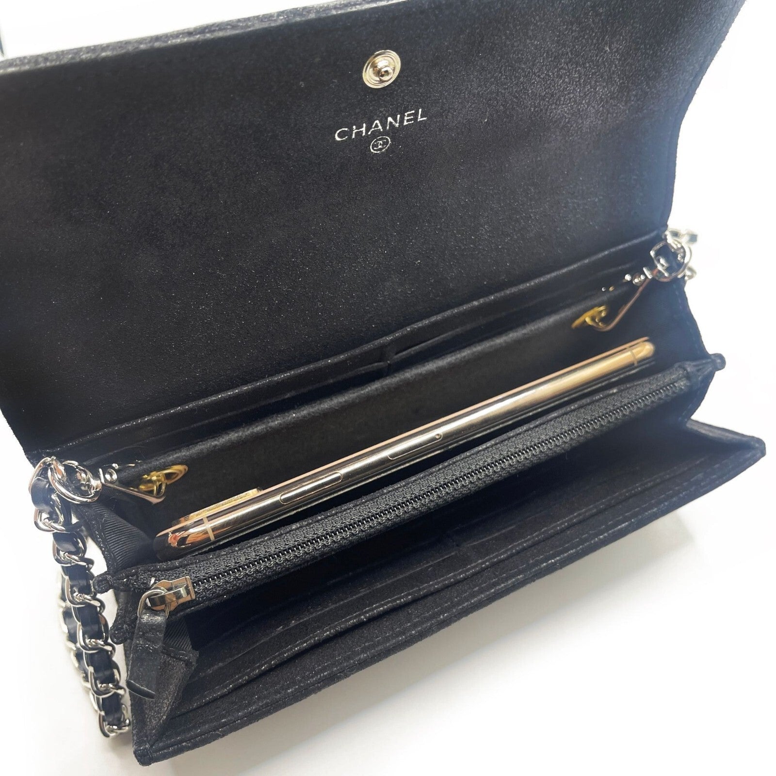 Chanel CC Wild Stitch Lambskin Wallet on Chain Shoulder Crossbody