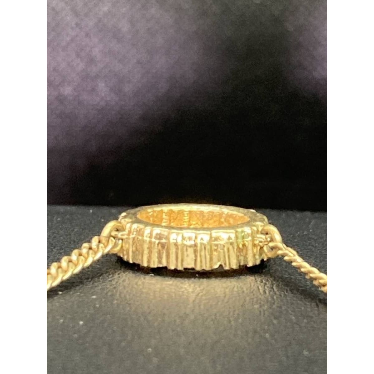 Christian Dior Vintage Rhinestone Crystal Round Necklace Gold Plated