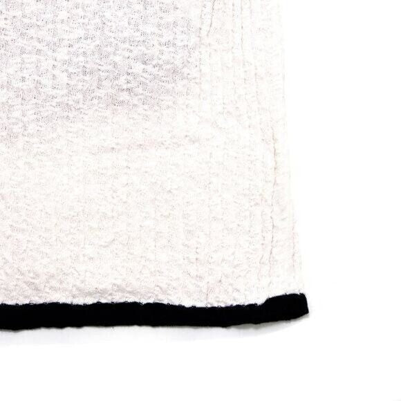 Chanel CC Knit Mini Dress White Cotton Colorblock Cruise Collection