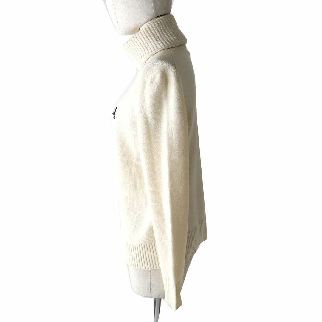 Chanel Cashmere Sweater LA Pausa Cruise Turtleneck Knit Top White 34