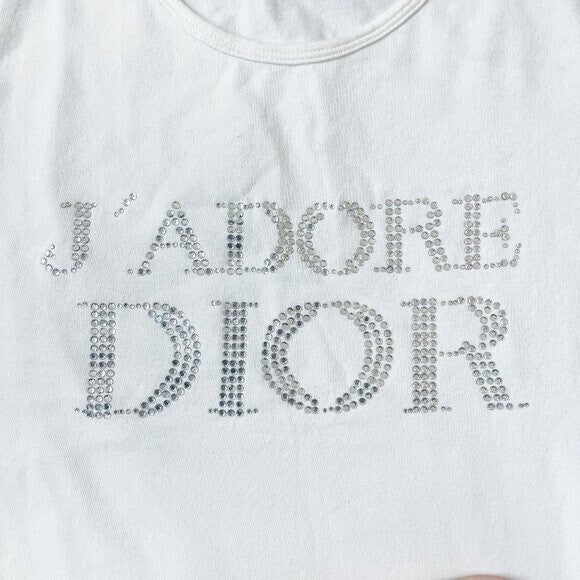 Christian Dior J'adore Rhinestones Galliano Tank Top Shirt 38