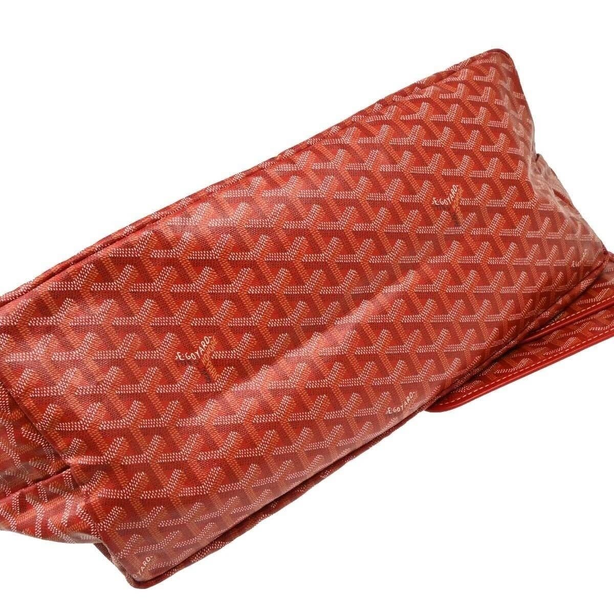 Goyard St Louis GM Red Shoulder Tote Bag & Pouch Goyardine Saint Purse