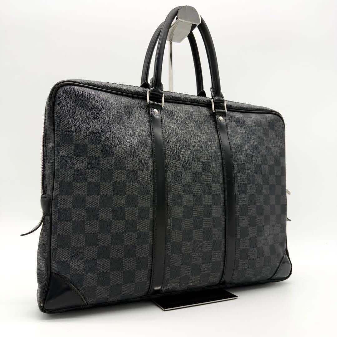 Louis Vuitton Damier Graphite Porto Document Voyage PM Bag Black Mens