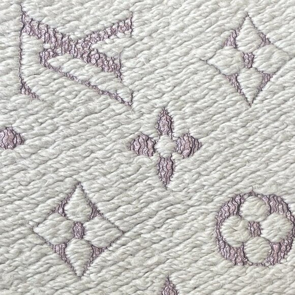Louis Vuitton Logomania Silk Wool Scarf Monogram Grey Light Purple Pink
