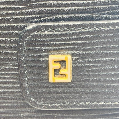 Fendi Epi Leather Agenda Pass Port Cover Case Notebook Black