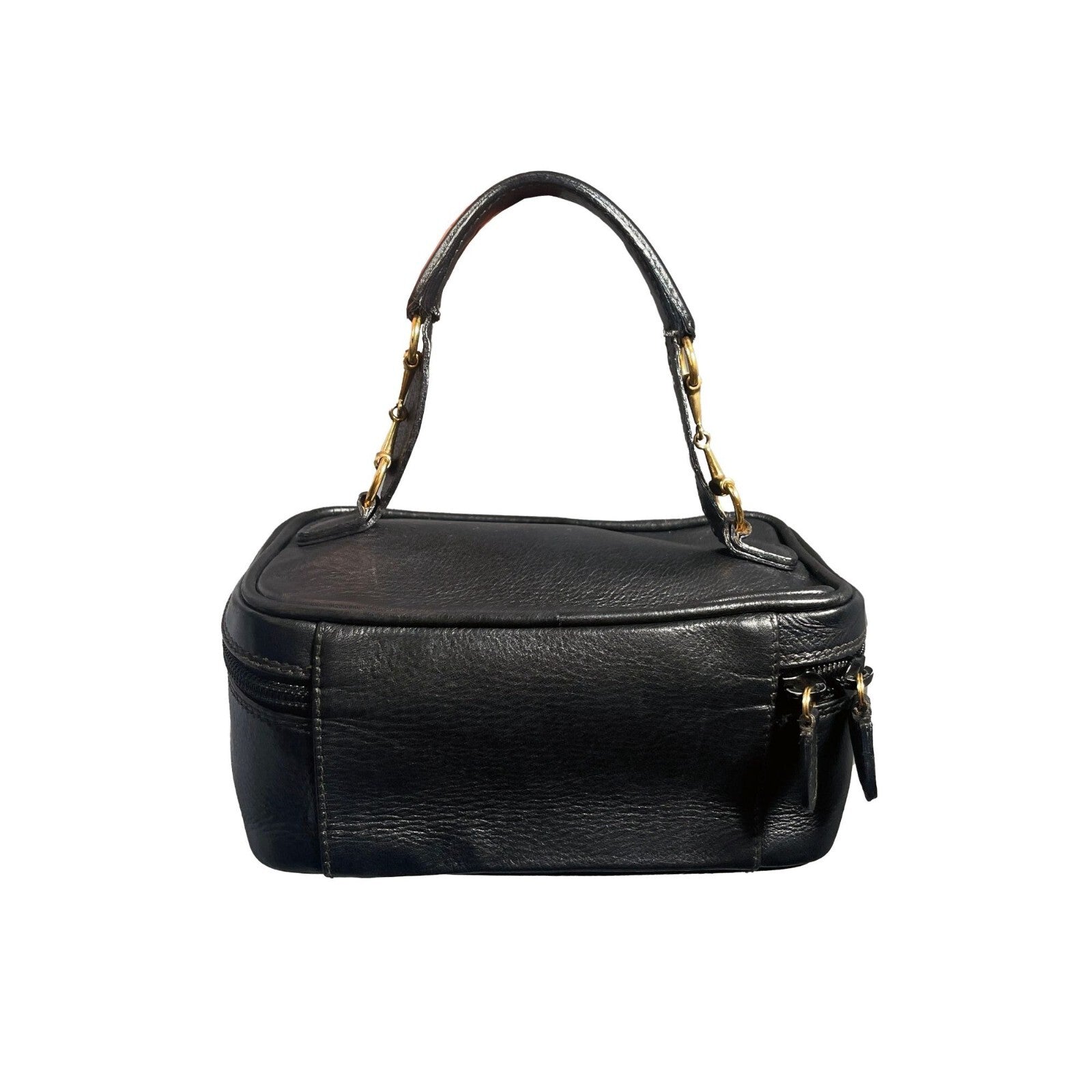 Gucci GG Horsebit Mini Bag Vanity Cosmetic Pouch Case Leather Black