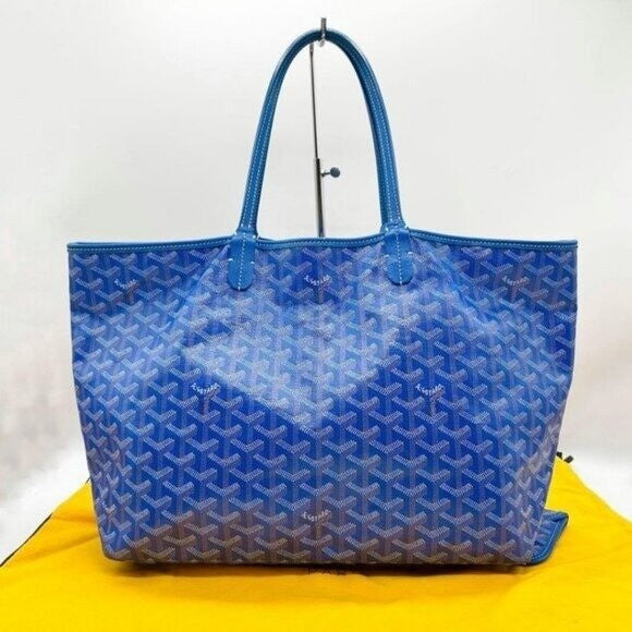 Rare Authentic Goyard Saint Louis PM Blue Shoulder Tote Bag &amp; Pouch