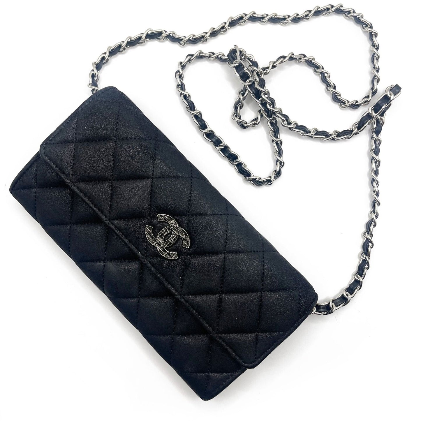 Chanel CC Wild Stitch Lambskin Wallet on Chain Shoulder Crossbody