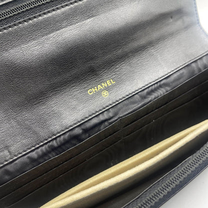 Authentic Chanel CC Classic Timeless Caviar Leather Flap Wallet Chain Purse