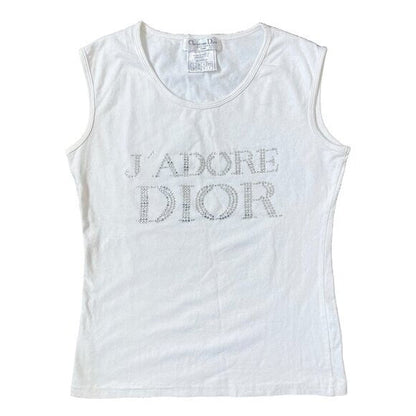 Christian Dior J'adore Rhinestones Galliano Tank Top Shirt 38