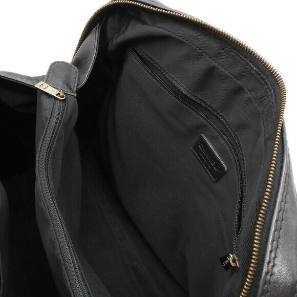 Chanel CC Wild Stitch Vintage Quilted Shoulder Bag Tote Calfskin Black