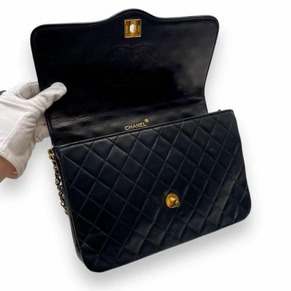 Chanel Vintage Quilted Lambskin Leather Shoulder Bag Chain