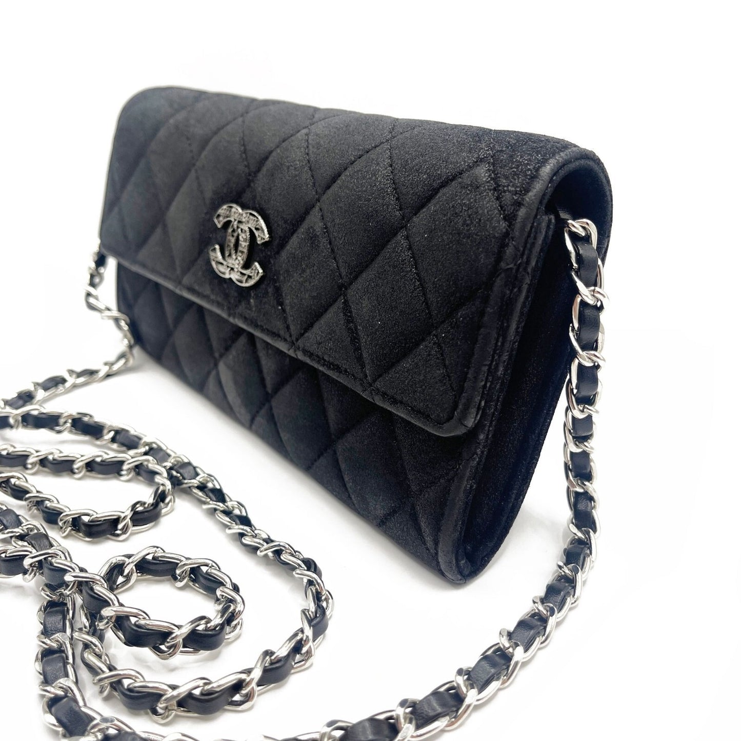 Chanel CC Wild Stitch Lambskin Wallet on Chain Shoulder Crossbody