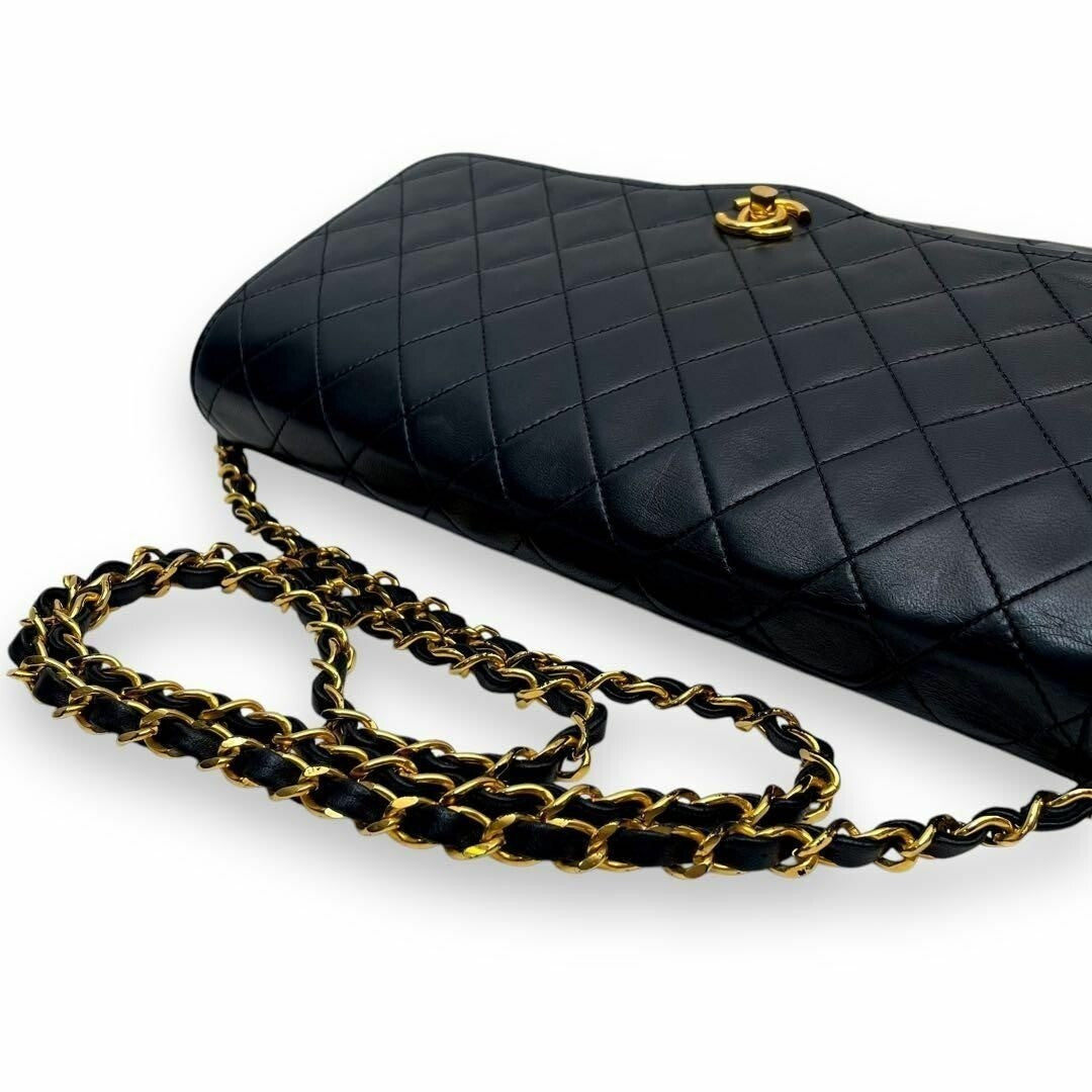 Chanel Vintage Matelasse Lambskin Leather Quilted Shoulder Bag Chain