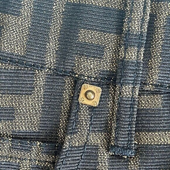 Authentic Fendi Ff Zucca Vintage Printed Mini Skirt Brown Tan Pockets
