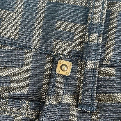 Authentic Fendi Ff Zucca Vintage Printed Mini Skirt Brown Tan Pockets