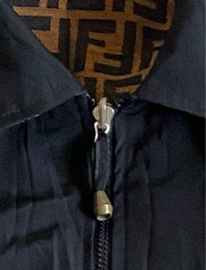 Fendi Vintage Zucca Monogram Reversible Jacket Trench Coat Brown