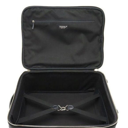 Chanel CC Quilted Nylon Luggage Carry-on Trolley Wheels Travel Bag