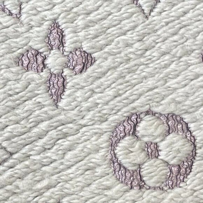 Louis Vuitton Logomania Silk Wool Scarf Monogram Grey Light Purple Pink