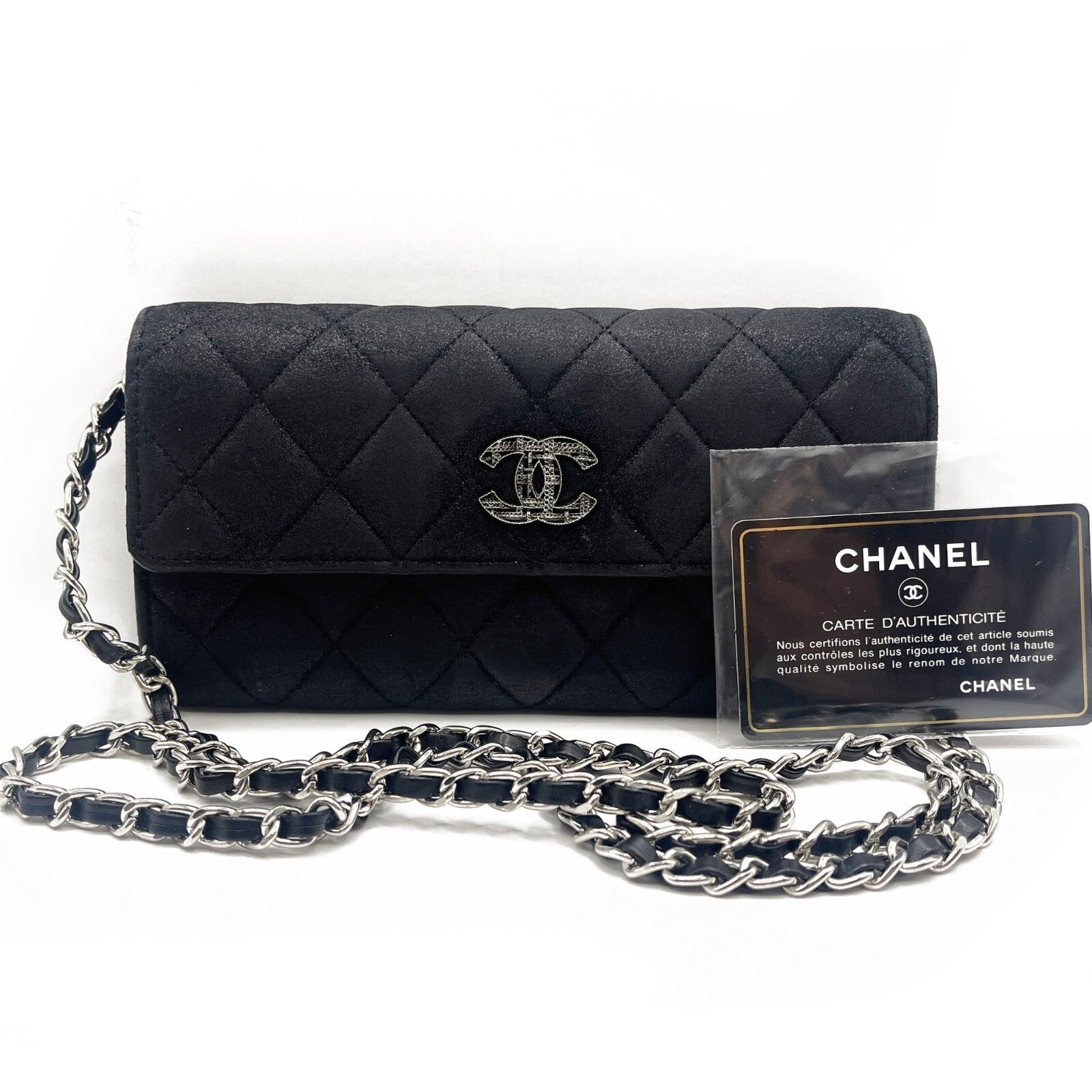 Chanel CC Wild Stitch Lambskin Wallet on Chain Shoulder Crossbody
