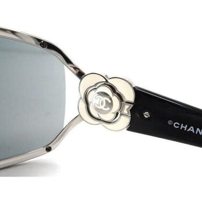 Chanel CC Logo Rhinestone Camellia Sunglasses Shield Gradient Swarovski Crystal