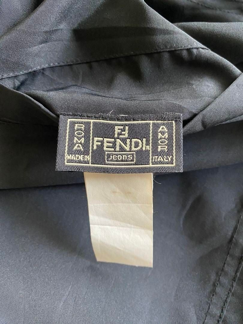 Fendi Vintage Zucca Monogram Reversible Jacket Trench Coat Brown