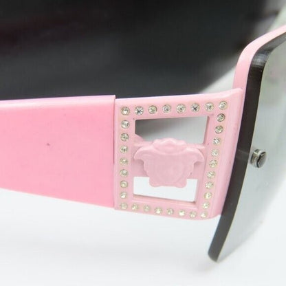 Rare Versace Vintage Medusa Semi Rimless Pink Rose Sunglass Es 90s 2029-B