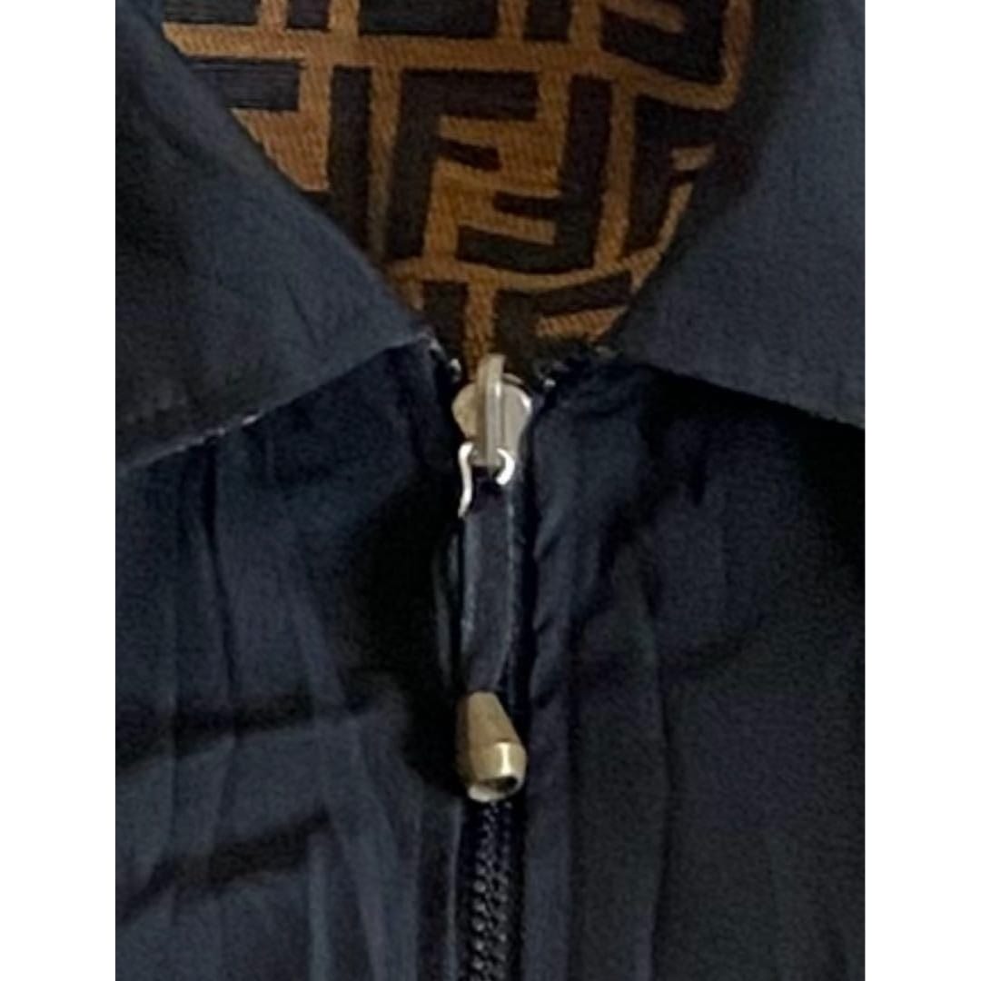 Fendi Vintage Zucca Monogram Reversible Jacket Trench Coat Brown