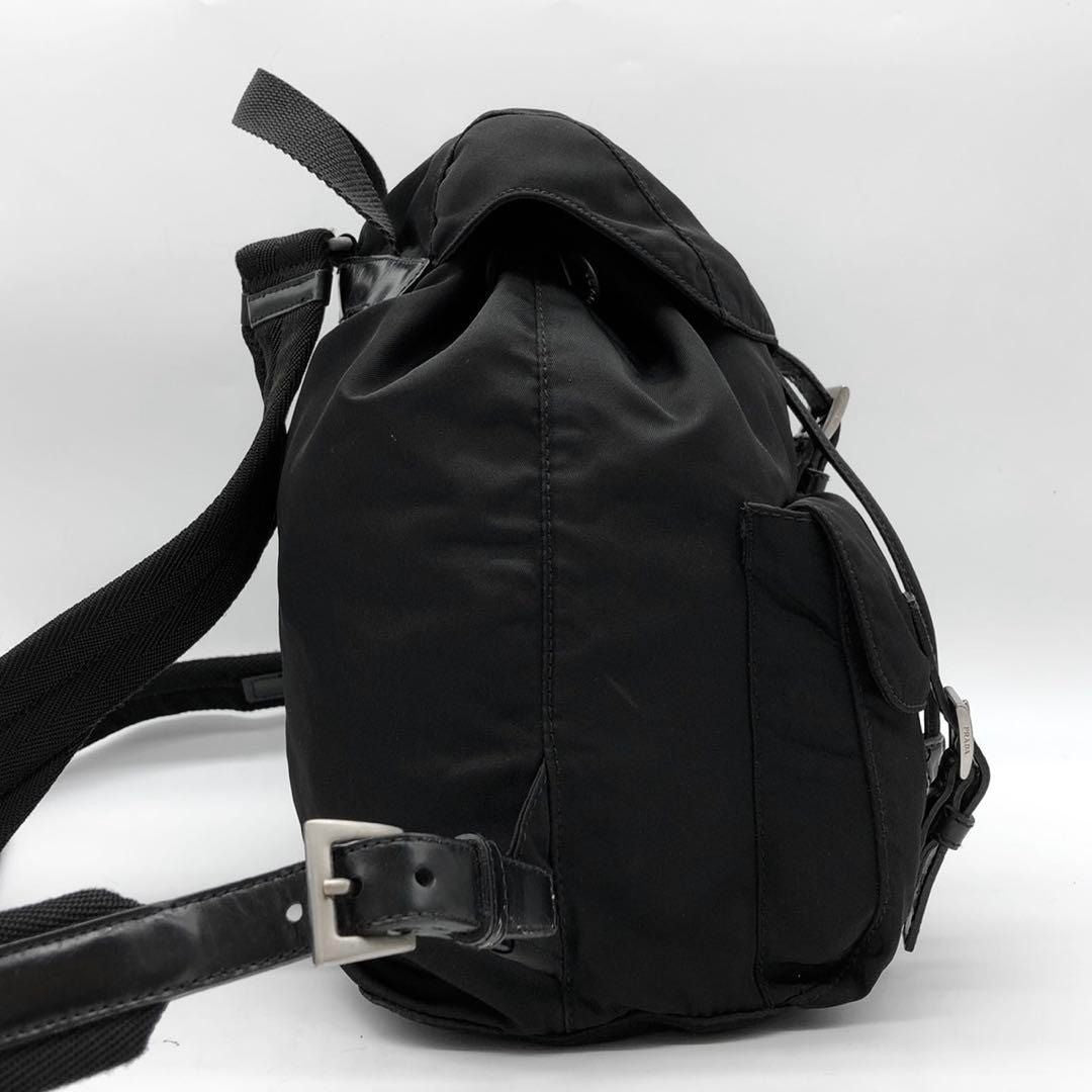 Prada Nylon Tessuto Backpack Saffiano Leather Shoulder Bag Purse Tote