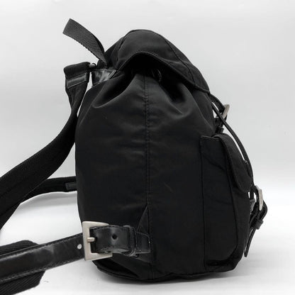 Prada Nylon Tessuto Backpack Saffiano Leather Shoulder Bag Purse Tote