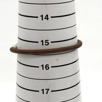 Hermes Jumbo Hook Bracelet Stainless Steel Leather Silver Brown