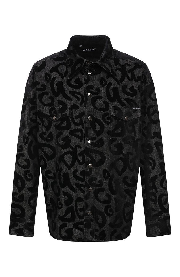 Dolce &amp; Gabbana Denim Jacket Top Chemise Button Up Dress Shirt Men's
