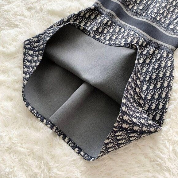 Authentic Christian Dior Trotter Logo Navy Monogram Vintage Dress Y2k Oblique