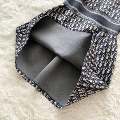 Authentic Christian Dior Trotter Logo Navy Monogram Vintage Dress Y2k Oblique