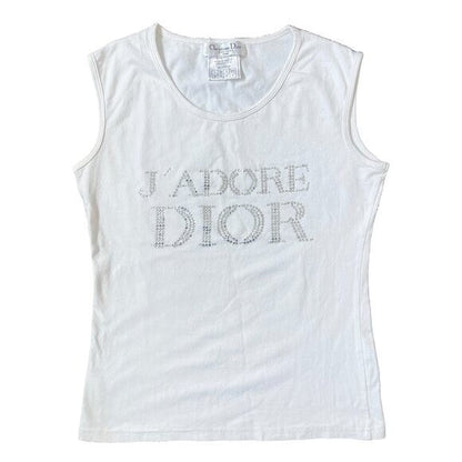Christian Dior J'adore Rhinestones Galliano Tank Top Shirt 38