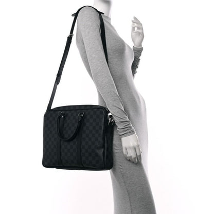 Louis Vuitton Damier Graphite Porto Document Voyage PM Bag Black Mens