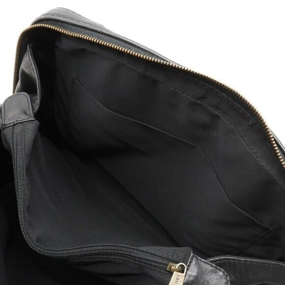 Chanel CC Wild Stitch Vintage Quilted Shoulder Bag Tote Calfskin Black