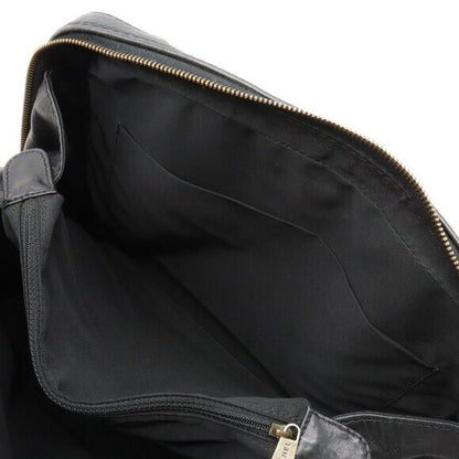 Chanel CC Wild Stitch Vintage Quilted Shoulder Bag Tote Calfskin Black