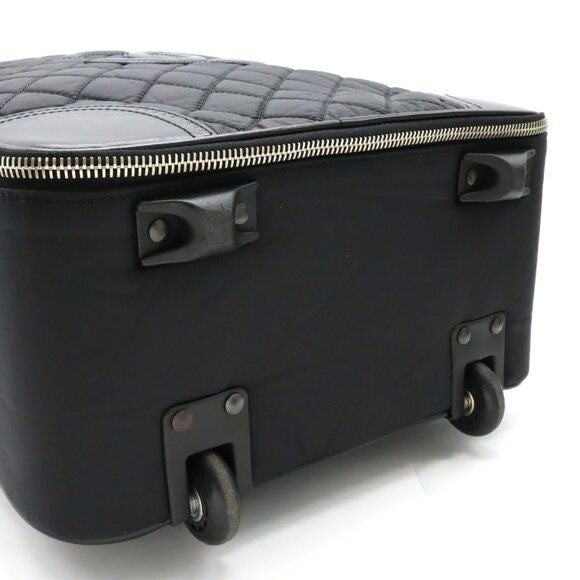 Chanel CC Quilted Nylon Luggage Carry-on Trolley Wheels Travel Bag