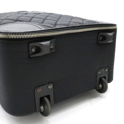 Chanel CC Quilted Nylon Luggage Carry-on Trolley Wheels Travel Bag